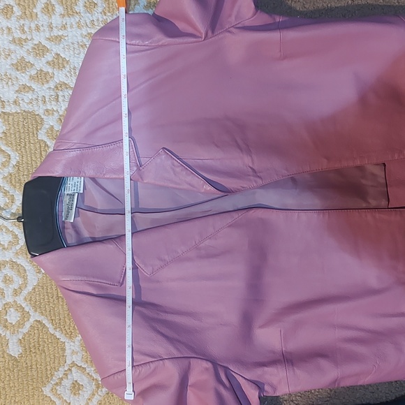 NEWPORT News Pink leather cropped Blazer - Picture 7 of 8